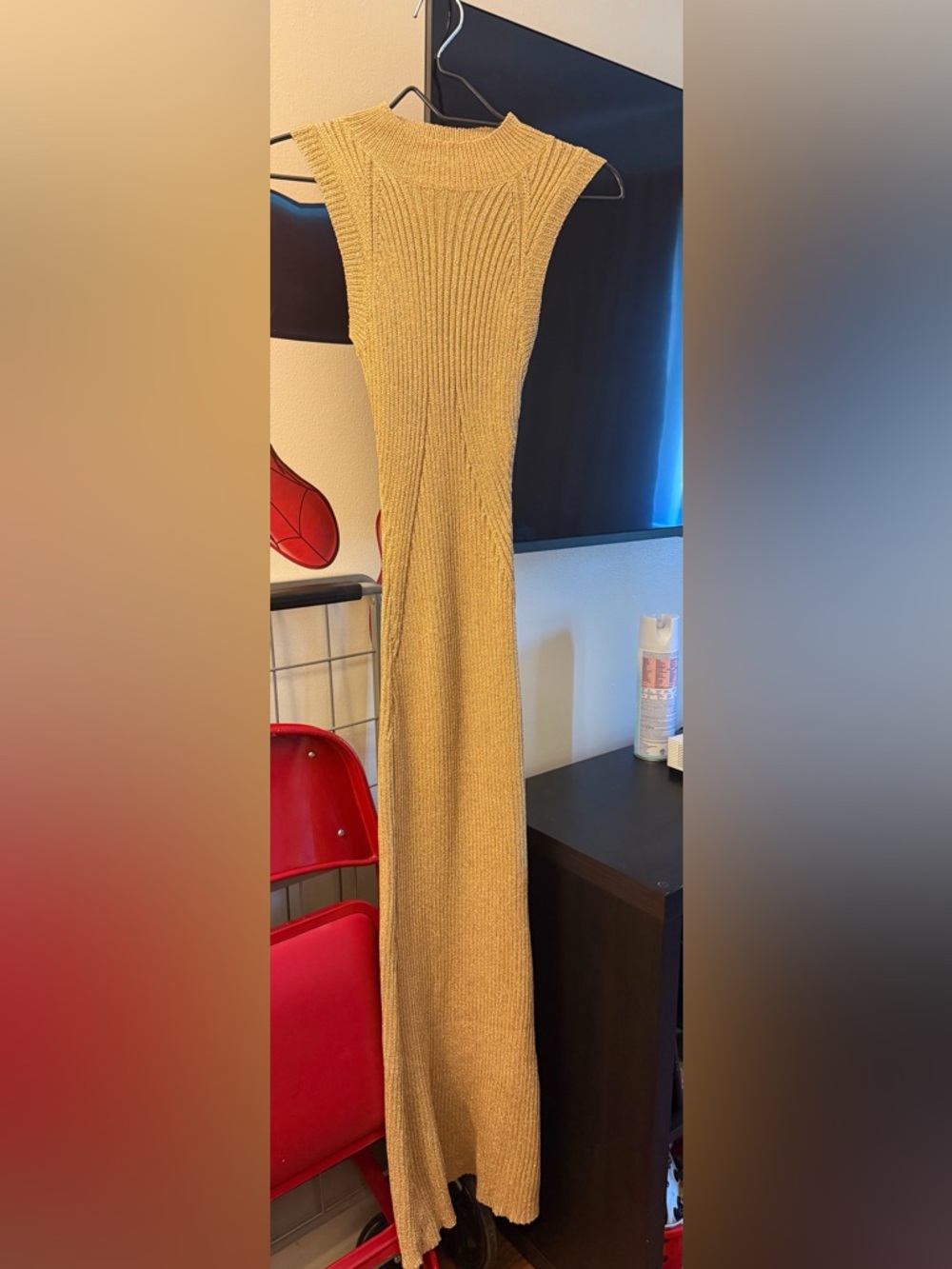 Fashion Nova Gold Sleeveless Maxi Dress